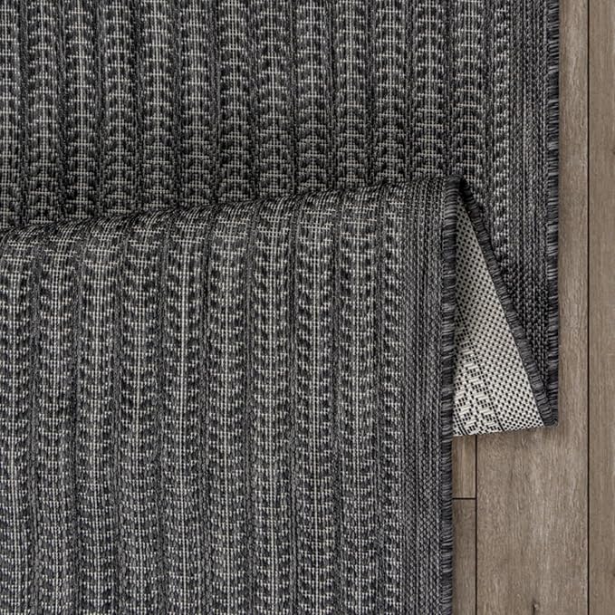 Adiva Rugs Outdoor Indoor Area Rug, Weather Resistant, Easy to Clean, Stain Resistant Floor Mat for Dining Room, Backyard, Deck, Patio (Pebble Weiss, 8' x 10')