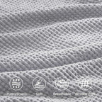 Bedsure Cotton Duvet Cover King - 100% Cotton Waffle Weave Grey Duvet Cover King Size, GentleSoft™ and Breathable Bedding Set for All Season, 3 Pieces, 104"x90"