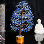 Lapis Lazuli Crystal Tree of Life Healing Crystals Spiritual Blue Shelf Decorations & Crystal Decor Feng Shui Table Decor Gifts for Men Dad & Boyfriend or Perfect Housewarming Home Accents Decor Gift