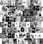 Y2K BOO Black and White Wall Collage Kit - 100 Trendy Monochrome Aesthetic Photos for Sophisticated Spaces, Perfect Room Decor for Teens, 4"x6" Vintage Wall Art for Dorms
