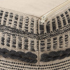 REDEARTH · Tufted Pouf Ottoman with Filler Textured Storage Cube Bean Bag Pouffe Footrest for Living Room, Bedroom, Nursery, Kidsroom; 100% Cotton (17.5"X17.5"X17.5", Chevron Gage)