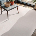 CAMILSON Easy Jute Rug 4x6, Indoor Outdoor Off-White Farmhouse Area Rugs for Living Room Patio and Kitchen Rug, Solid Woven Design, Easy-Cleaning, Washable Outside Carpet Alfombras (4 x 6)