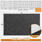 Mibao Front Door Mat, Dirt Trapper Welcome Mat for Outdoor Indoor, Non-Slip Waterproof Doormat, Durable Machine Washable Low Profile Entry Rug for Back Door Outside Patio Porch, 72" x 48", Black