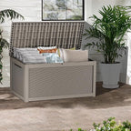 320 Gallon Lockable Resin Deck Box, Waterproof & UV-Resistant Outdoor Storage Box for Outdoor Cushion Storage, Garden Tools & Pool Accessories Storage, Gray