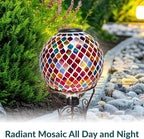 Sunnydaze 10-Inch Solar Gazing Ball for Garden - Glass Outdoor Gazing Globe - Summer Trellis - Set of 2