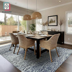 RUGSURE Washable Area Rug - 1/6 Thick - Stain & Water Resistant Non-Slip - Resistant Rug for Living Room, Bedroom, Nursery, Pet & Child Friendly, Vintage Charm Area Rugs (Grey+LightTeal, 6' x 9')