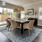 RUGSURE Washable Area Rug - 1/6 Thick - Stain & Water Resistant Non-Slip - Resistant Rug for Living Room, Bedroom, Nursery, Pet & Child Friendly, Vintage Charm Area Rugs (Grey+LightTeal, 3' x 5 ')