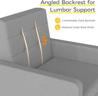 Kromax Mid-Century Modern Accent Chair for Living Room, 496 Lb. Weight Capacity, Dual Armrests, Comfy Extra Large Seat, Timeless Style Perfect for Reading & Relaxing, Light Grey