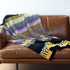 Soft Chenille Yarn Throw 36"x48", Handmade Knit Throw Blanket, for use in All Seasons, Soft Cozy Warm Knitted Blanket for Bed Sofa, Couch Chair, Living Room(1.76Ib)