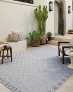 Loloi Amber Lewis Topanga Collection TOP-07 Silver/Blue 3'-11" x 5'-11" Indoor/Outdoor Accent Rug