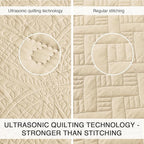 Love's cabin King Size Quilt Set Camel Bedspreads - Soft Bed Fall Lightweight Bedspread Comforter - Modern Style Coin Pattern Coverlet for All Season - 3 Pieces (1 Quilt, 2 Pillow Shams)