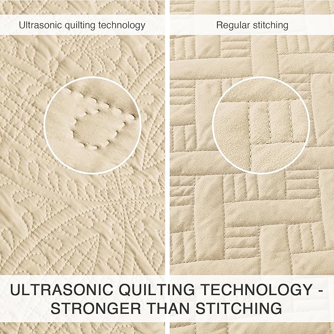 Love's cabin Twin Quilt Set Camel Bedspreads - Soft Bed Fall Lightweight Bedspread Comforter - Modern Style Coin Pattern Coverlet for All Season - 2 Pieces (1 Quilt, 1 Pillow Sham)