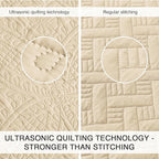 Love's cabin Quilts for Full Bed Camel Bedspreads Bedding Set - Lightweight Bedspread Comforter - Coin Pattern Bedding Coverlet for All Season - 3 Pieces (1 Quilt, 2 Pillow Shams)