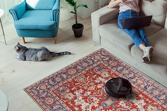 Keen Home Design 3x5 Rug - Machine Washable Entry Rug with Non-Slip Backing, Ideal for Enteryway, Kitchen, Bathroom, Laundry Room - Vintage, Easy Clean, Durable, Low Pile Rug - (3' x 5')