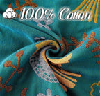 MSGKV Boho Throw Blanket 100% Cotton Blankets for Bed Couch 60''x80'', Soft Summer Blanket Travel Boho Quilt Muslin Blanket Home Decor Farmhouse Warm Throws Gifts for Women Mom