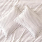 Amazon Basics Waffle Weave Microfiber 3-Piece Duvet Cover Set, Includes 1 Duvet Cover and 2 Pillow Shams, California King, Dark Grey Striped