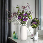 D'vine Dev 10 Inch Ivory Elegant Oval Ceramic Vase for Flowers, Home Décor Vase with Design Box, VS-LD-B-2