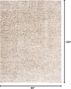 BoutiqueRugs Keita Contemporary Mosaic Area Rug - High Pile Fluffy Soft Shag Carpet for Living Room, Bedroom - Cream, Brown - 7'10" x 10' (8x10)