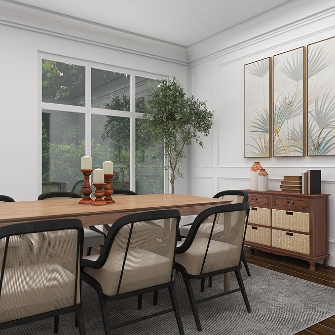 Deco 79 Mango Wood Decorative Candle Holder Turned Style Pillar Candle Stand, Set of 3 Candlestick Holder 10",8",6"H, Brown