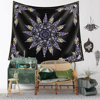 Damanse Floral Tapestry Wall Hanging Cute,Boho Wall Tapestry for Bedroom Aesthetic,Mandala Living Room Decor for Teen Girls (Purple, 49.20" x 59.10")