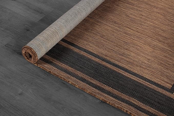 Beverly Rug Large Outdoor Rug 10x14 Modern Bordered Area Rugs for Indoor and Outdoor Patio Deck Porch Garden Waterproof Weather Sun Resistant Washable Outside Carpet (10 x 14 Gold)