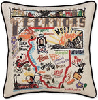 Catstudio Illinois Embroidered Decorative Throw Pillow