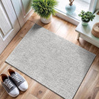 CAMILSON Easy Jute Rug 2x3, Indoor Outdoor Gray Color Farmhouse Area Rugs for Living Room and Kitchen Rug, Solid Boho Woven Design, Easy-Cleaning, Washable Outside Carpet Alfombras (2 x 3)