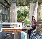 Industrial Curtain Rods for Windows 48 to 84, 2 Pack 1 Inch Heavy Duty Curtain Rods, Outdoor Curtains Rod 48-84 inch, Wrap Around Blackout Curtains Rod, Rustic Black