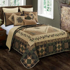 Donna Sharp Queen Polyester Bedding Set - 4 Piece - Antique Pine Lodge Quilt Set with Queen Quilt, Two Standard Pillow Shams and One Decorative Pillow - Machine Washable