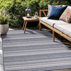 Stripe Outdoor Rug 6x9 Washable Outside Carpet for Indoor Patio Porch Waterproof Easy Cleaning Non Shedding Area Rugs Blue 6 x 9