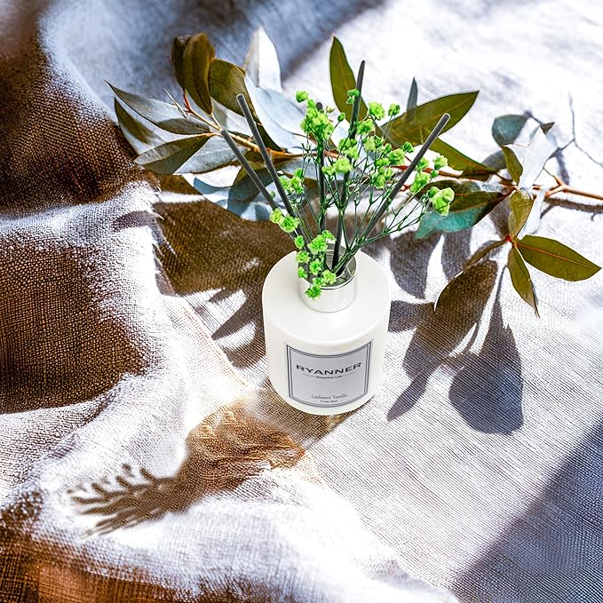 Reed Diffuser Set,5.1oz Cashmere Vanilla Scent Diffuser with Sticks Home Fragrance Reed Diffuser with Essential Oil for Bathroom Shelf Decor&Air Freshener,Home Bathroom Office Decor & Gifts