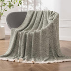 MIULEE Super Soft Throw Blanket for Couch, Olive Green Cozy Fluffy Warm Blankets Lightweight Knit Throw Blankets for Sofa, Bed, Chair, Living Room, Camping, Picnic, 60 x 80 inch