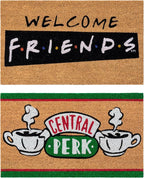 Gertmenian Friends Coir Doormat - 2x3 Welcome Mat (2-Pack), Ideal for High Traffic Areas in Front Door, Garage, Entryway - Paramount Central Perk/Welcome, 80028