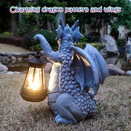 Dragon Solar Outdoor Garden Statue - Dragon Outdoor Figurie Lights - Yard Decorative Outdoor Statue Suitable for Patio, Balcony, Patio Decoration - Specially Customized Gift for Mom
