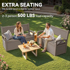 YITAHOME 70 Gallon Storage Bench Deck Box, Lockable Patio Bench, Waterproof Outdoor Pool Deck Storage for Patio Cushions, Garden Tools and Pool Supplies, Light Brown