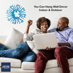 Riverside Designs Wacky Solar Moon Metal Wall Art Steel Outdoor Decor | Heavy-Duty and Waterproof | Made in USA (Teal, 12L x 12W)