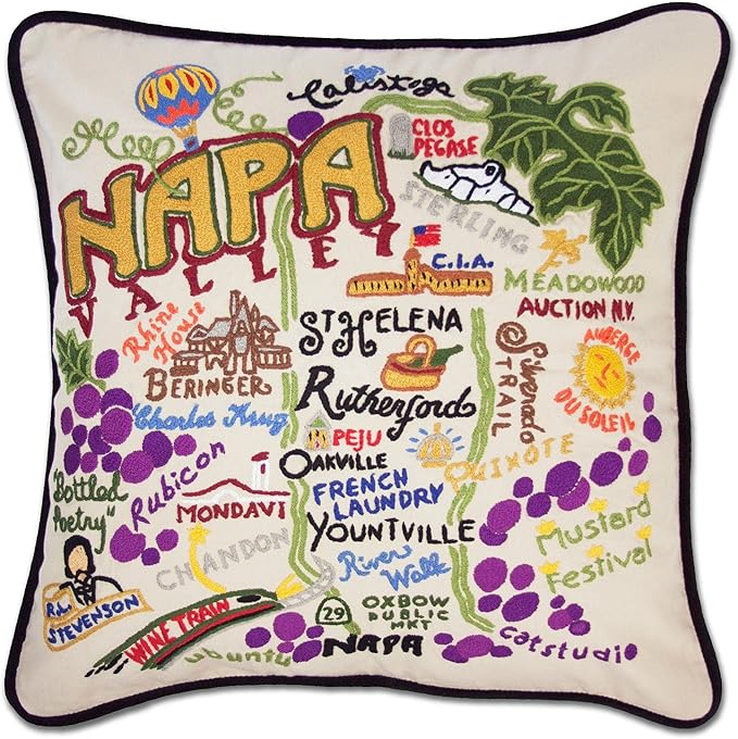 Catstudio Napa Valley Embroidered Decorative Throw Pillow