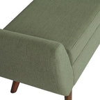 HomePop Modern Storage Bench with Wood Legs Home Décor|Bench with Storage for Living Room & Bedroom - Olive Green Woven
