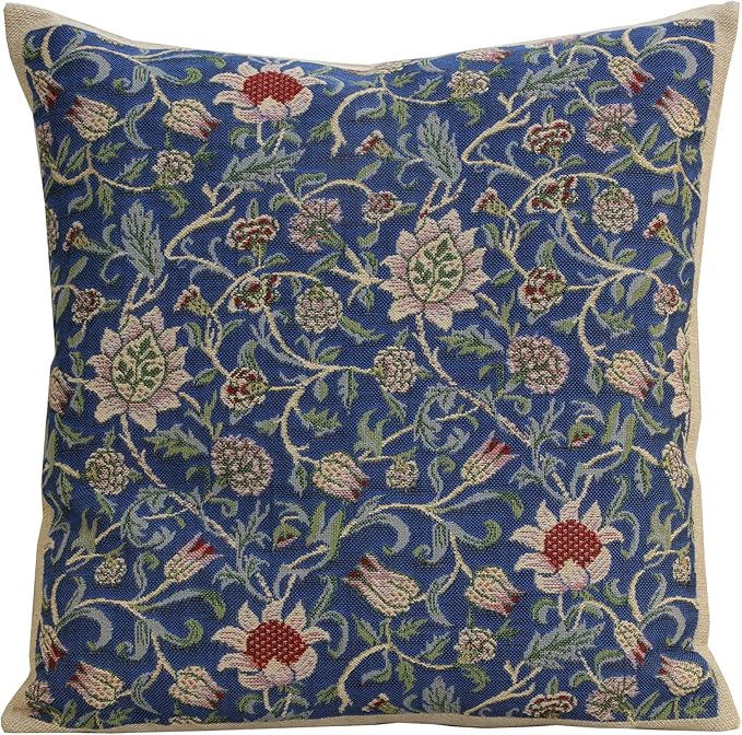 Charlotte Home Furnishings Throw Pillow Covers 16x16 in, Royal Blue Decorative Couch Pillow Covers, Boho Decor European Tapestry Cushion Cases, Living Room Cozy Home Decor, Jacquard Woven Soft Cotton