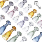 Lysenn Glass Candle Stick Holder Set of 3 – Premium Taper Candle Holders for Romantic Ambiance - Candle Sticks Holder Decor for Special Occasions - Iridescent