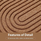 3D Textured Funny Abstract Wall Art, Black Cat and White Brown Wall Decor, Round Minimalist Artwork with Artificial Greenery, Suitable for Living Room Hallway Dining Room Bedroom Office, 24x24 In