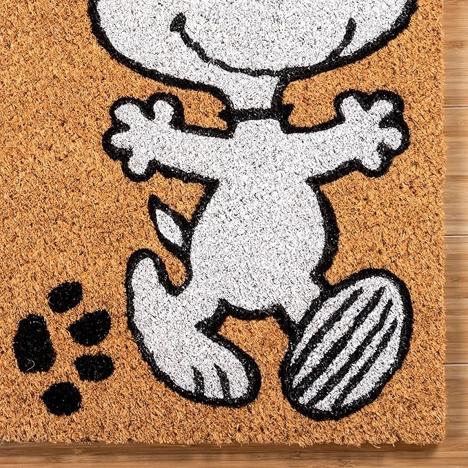 Gertmenian Peanuts Snoopy Coir Doormat - 2x3 Welcome Mat (2-Pack), Ideal for High Traffic Areas in Front Door, Garage, Entryway - Welcome, 80022