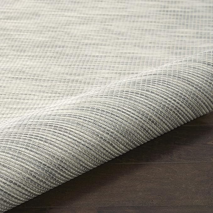 Nourison Positano Indoor/Outdoor Light Grey 2'2" x 10' Area Rug, Easy Cleaning, Non Shedding, Bed Room, Living Room, Dining Room, Backyard, Deck, Patio (2x10)