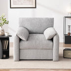 Chenille Oversized Armchair, 38.6" Wide Accent Chairs for Living Room & Bedroom Modern Lounge Chair, Upholstered Mid-Century Reading Chair, Comfy Living Room Chair, Single Sofa Chair, LightGrey