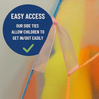 Constructive Playthings - KDK-94 Rainbow Retreat Canopy for Kids, Hanging Multi-Colored Mesh Net for Playroom, Classroom, or Bedroom