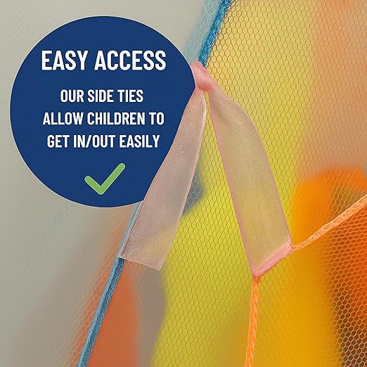 Constructive Playthings - KDK-94 Rainbow Retreat Canopy for Kids, Hanging Multi-Colored Mesh Net for Playroom, Classroom, or Bedroom