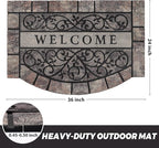 Thick Welcome Mats Outdoor, 24 * 36" Large Front Door Mat Entrance, Durable Welcome Mat for Front Door, Heavy Duty No Slip Rubber Outdoor Mats for Home Entrance