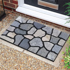 CHICHIC Welcome Door Mat 18X 30 Inch Front Doormat Outdoors for Home Entrance Outdoors Mat for Outside Entry Way Doormat Entry Rugs, Heavy Duty Non Slip Rubber Back Low Profile, Stone