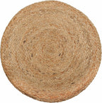 REDEARTH · Cylindrical Pouf Foot Stool Ottoman - Jute Braided Pouffe Poof Accent Sitting Footrest for The Living Room, Bedroom, Nursery, Patio, Lounge & Other Rooms (14.5”x14.5”x16”; Natural Acorn)