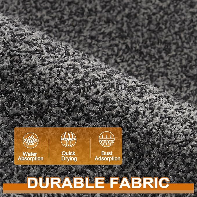 Mibao Front Door Mat, Dirt Trapper Welcome Mat for Outdoor Indoor, Non-Slip Waterproof Doormat, Durable Machine Washable Low Profile Entry Rug for Back Door Outside Patio Porch, 72" x 24", Grey